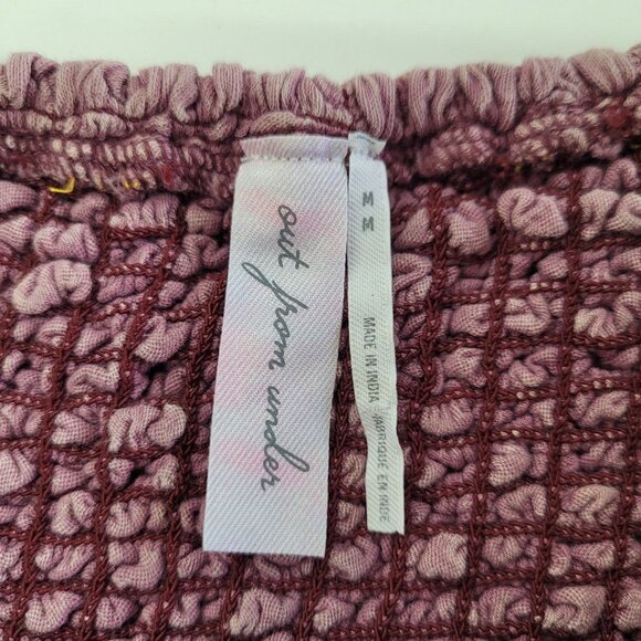 Out From Under Tessa Convertible Tube Dress Skirt Womens M Pink Mauve Smocked - Picture 8 of 13